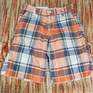Boys 8 old‎ navy orange plaid shorts